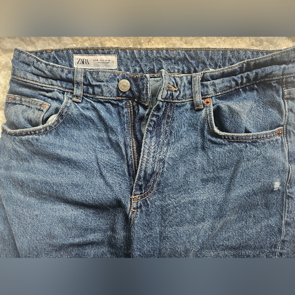 Zara Wide Leg Jeans, Distressed - Picture 7 of 16